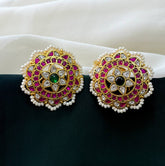 Jadau Kundan Flower Earrings - KE00119